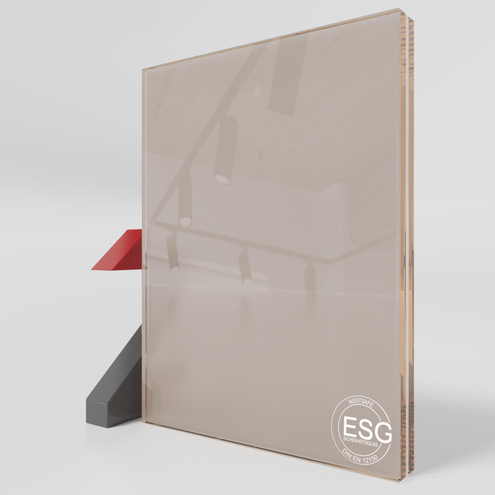 VSG 8.76mm matt aus 2 x ESG Glas Bronze getönt