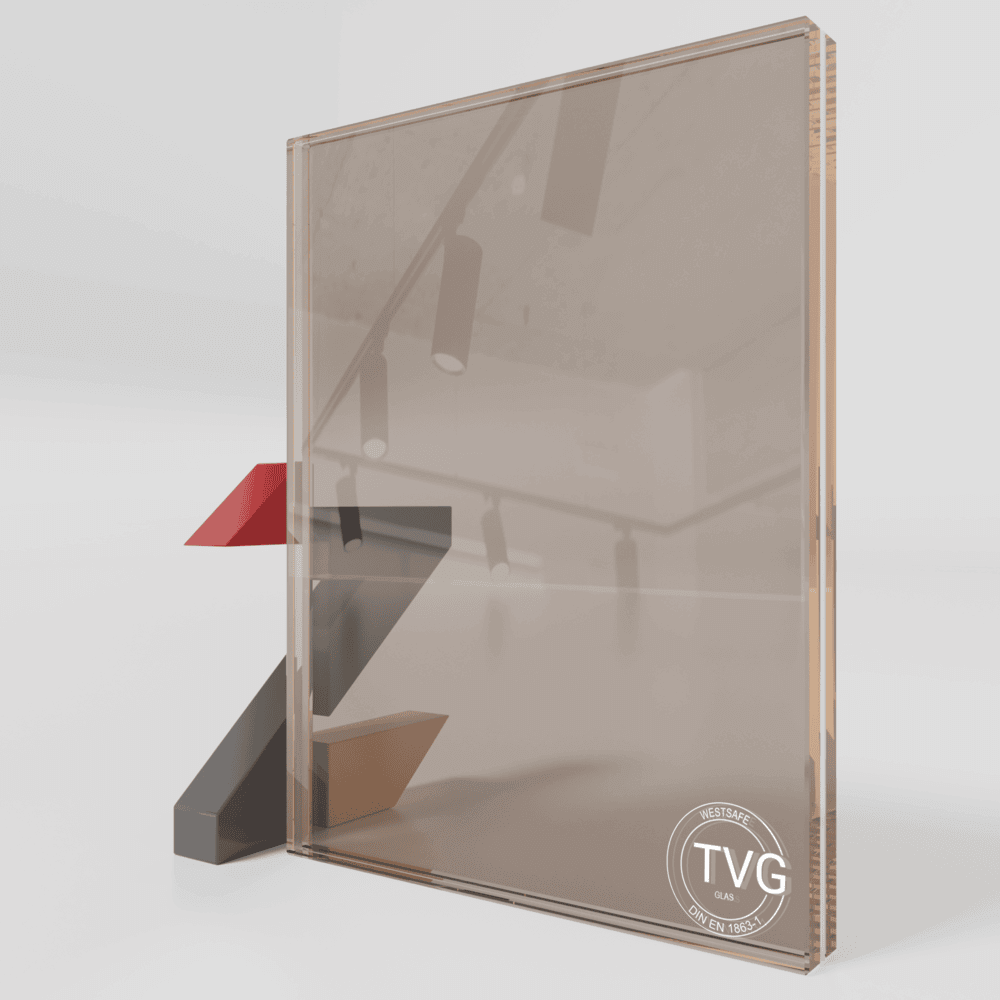 VSG 8.76mm aus 2 x TVG Glas Bronze getönt