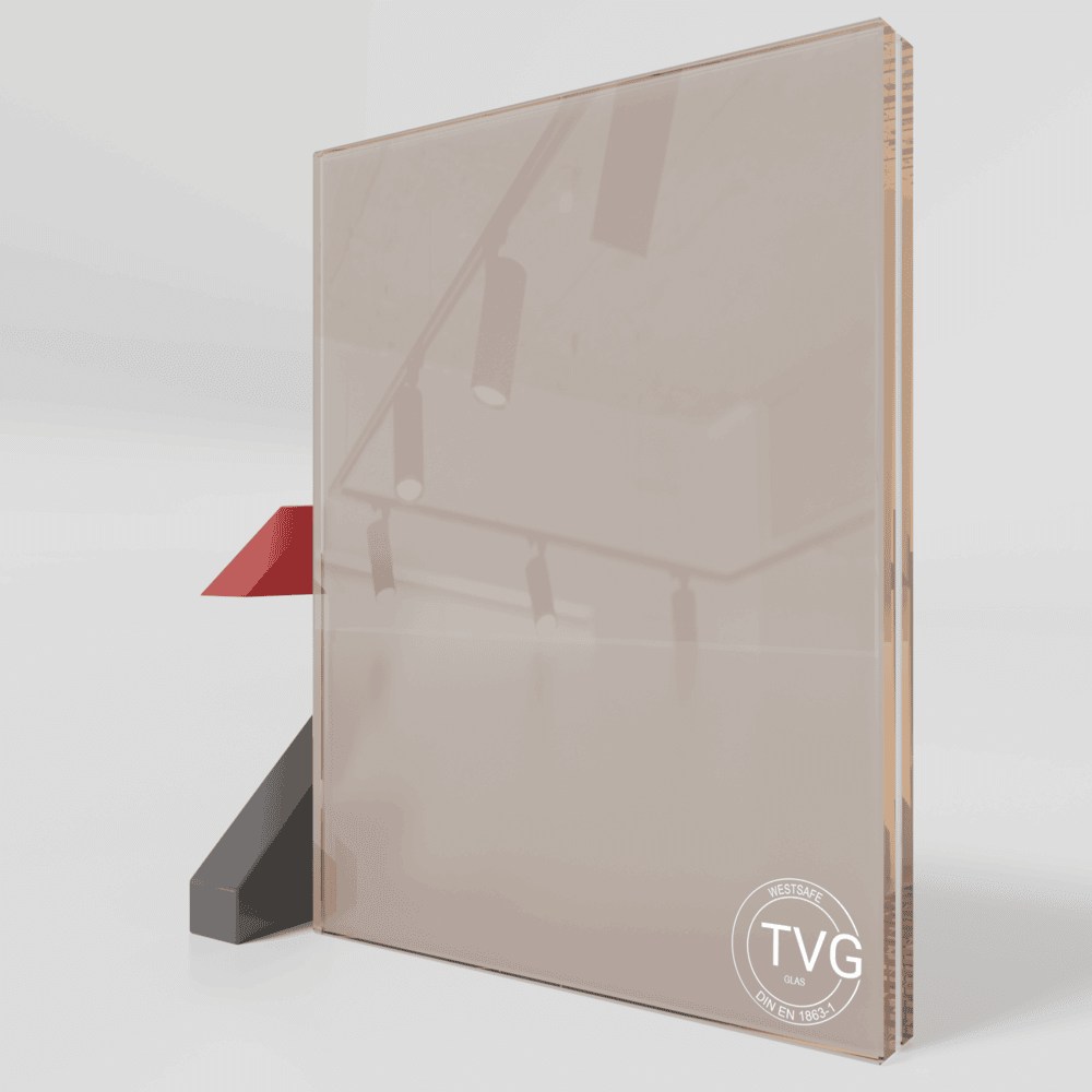VSG 8.76mm matt aus 2 x TVG Glas Bronze getönt