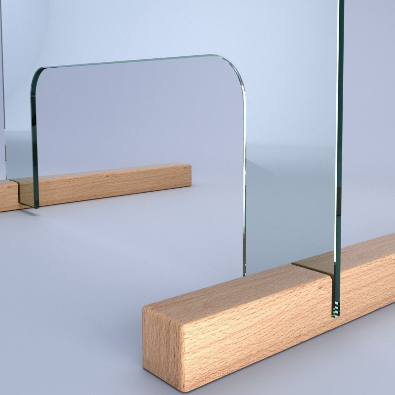Spuckschutz - echtes Sicherheitsglas mit grosser Durchreiche ESG A2