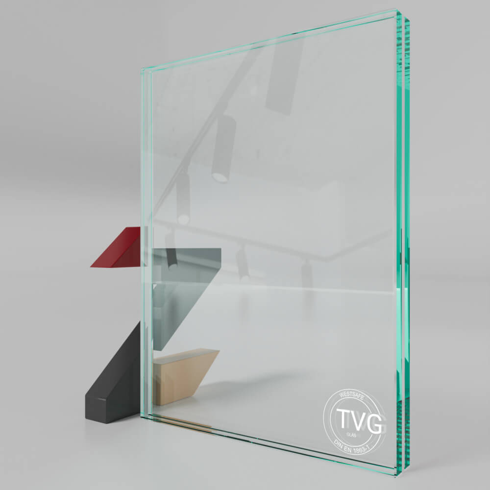 VSG Glas 10.76mm klar aus 2 x TVG Weissglas